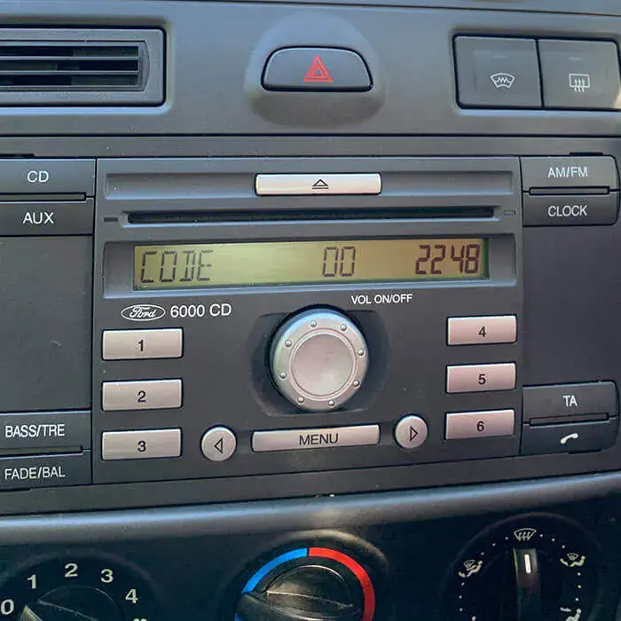 Rádio Ford 6000 CD žádá kód