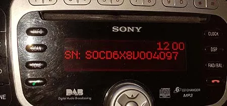 Sony CD serial on screen